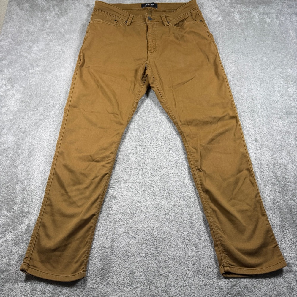 DU/ER N2X Relaxed Taper Pants Mens 34x30 Brown Stretch Performance